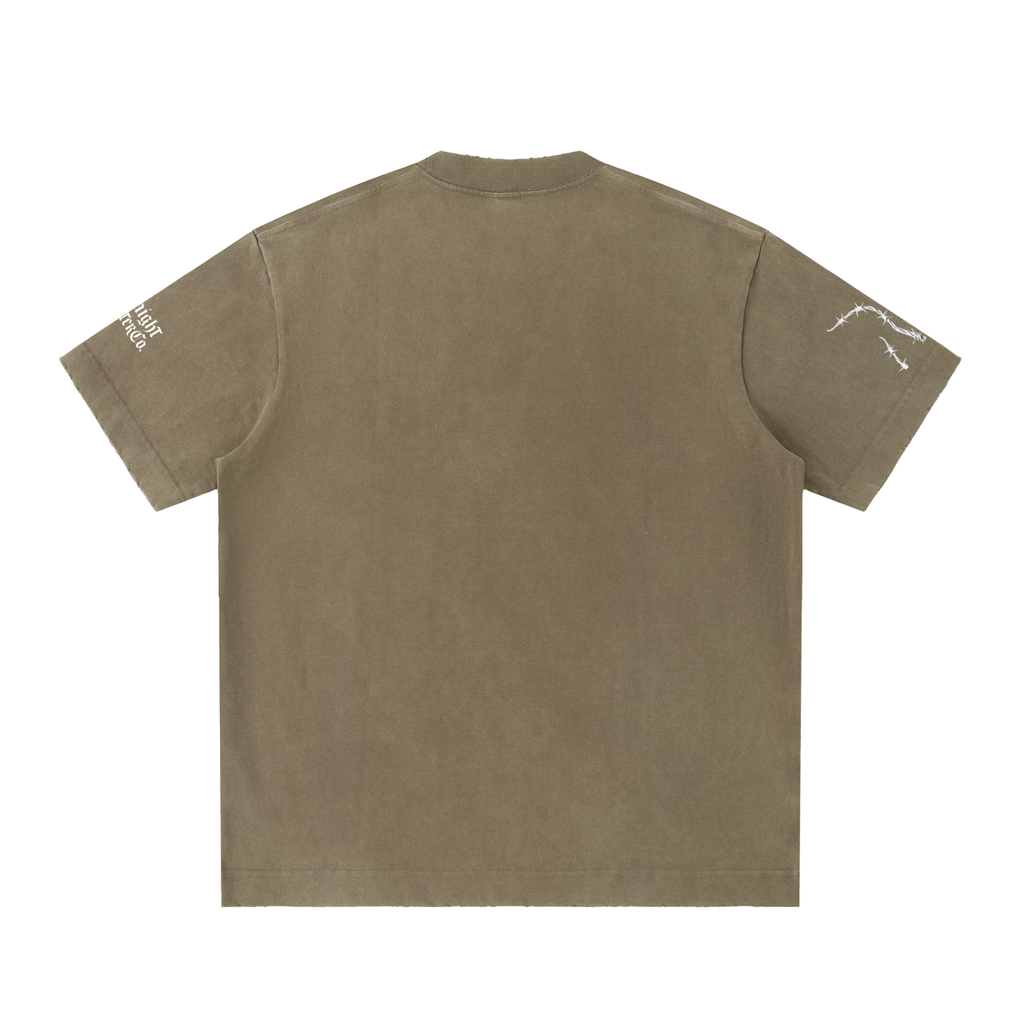 Sjull Wire - Heavyweight Vintage Washed Frayed T-Shirt