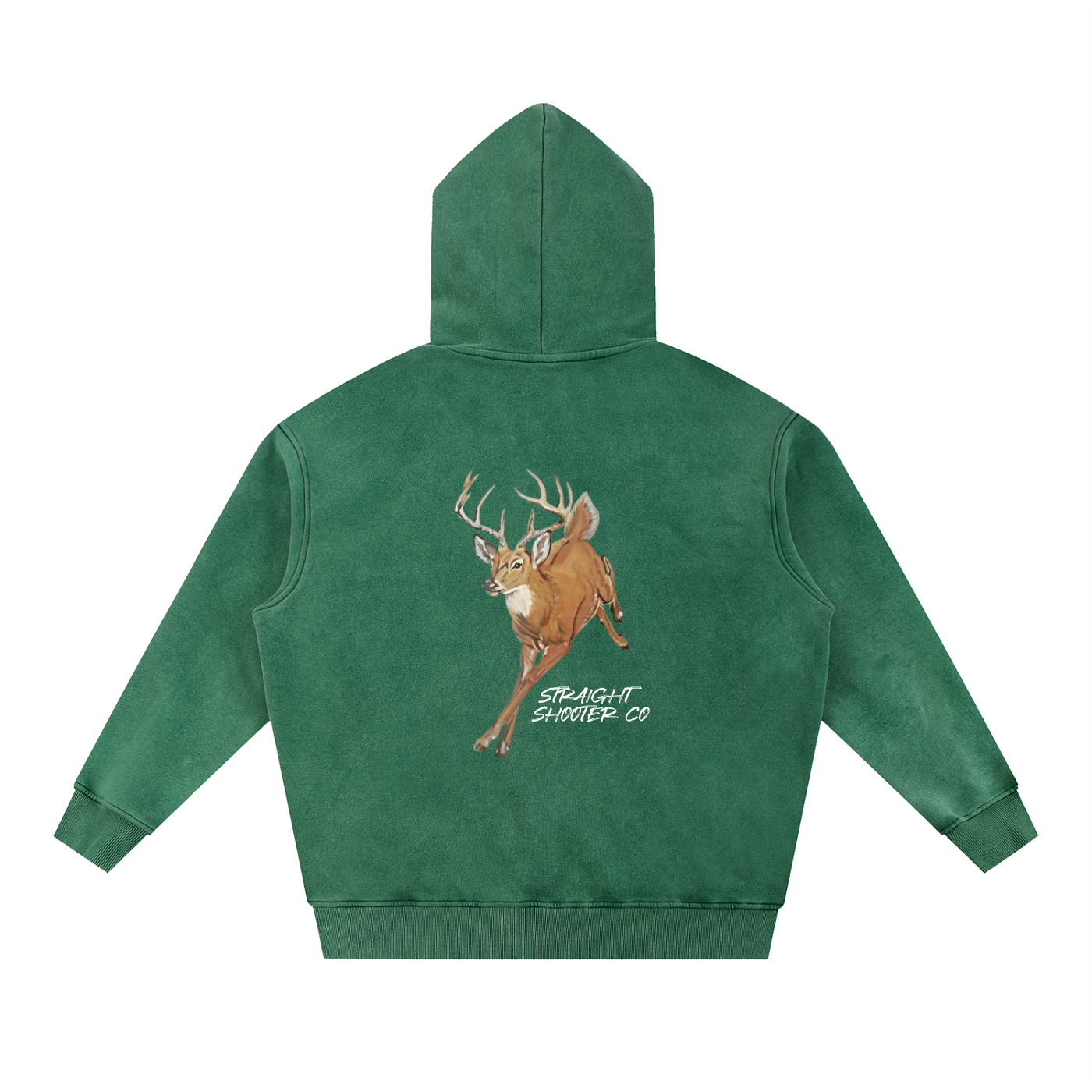 Classic Buck Hoodie Front - Oversized Acid wash