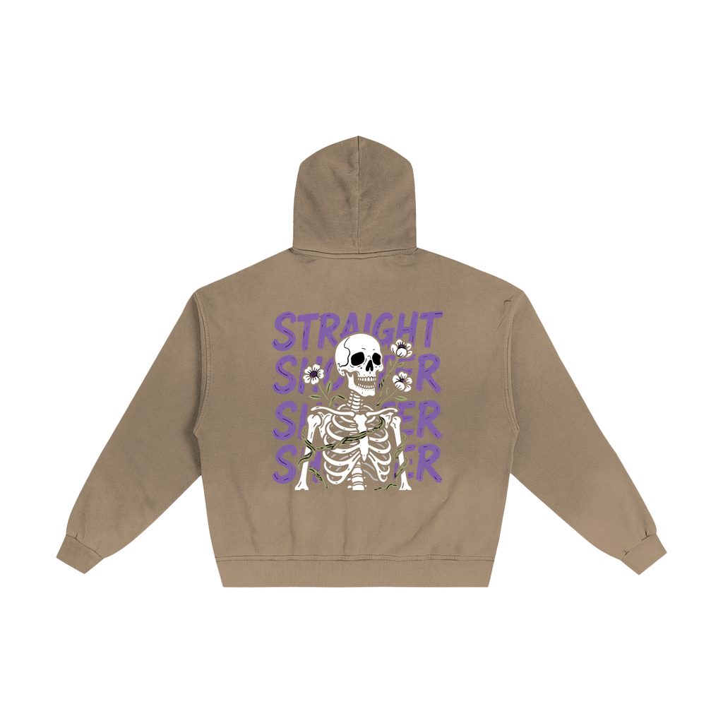 Skelton Zip up -  Hand-Frayed Sunfade Zip Hoodie
