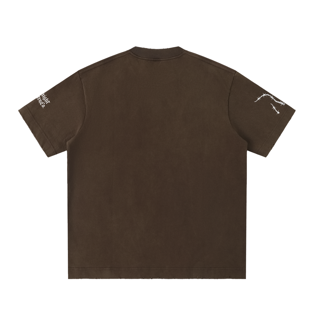 Sjull Wire - Heavyweight Vintage Washed Frayed T-Shirt