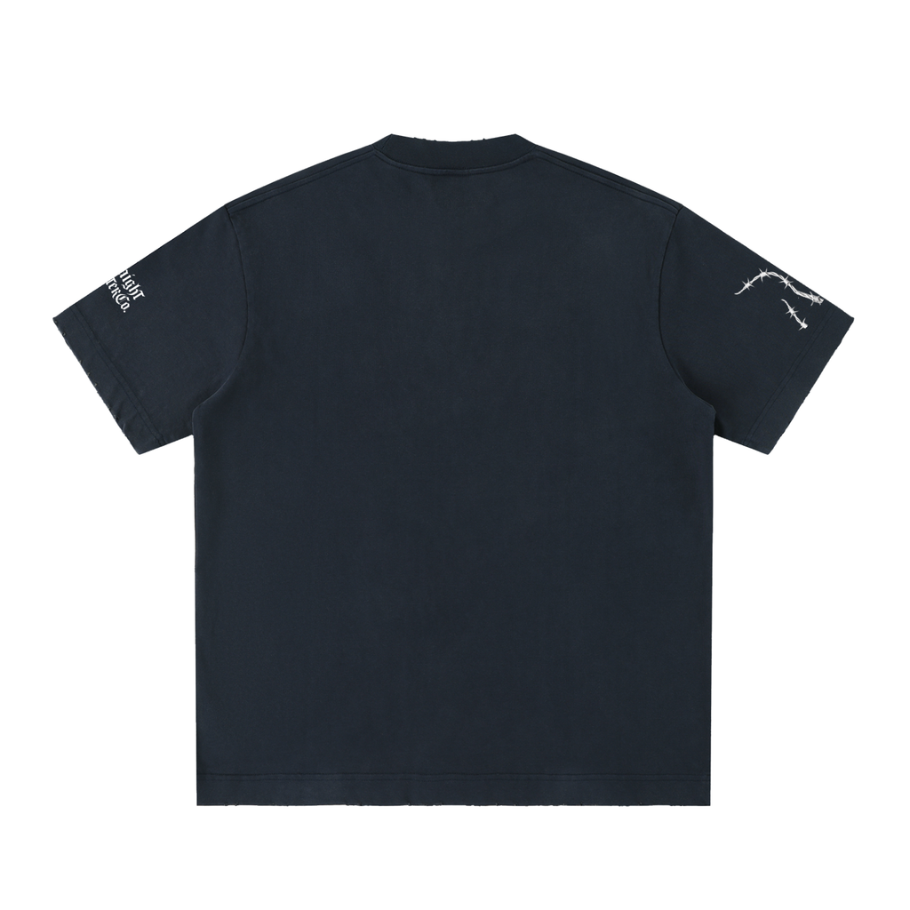 Sjull Wire - Heavyweight Vintage Washed Frayed T-Shirt