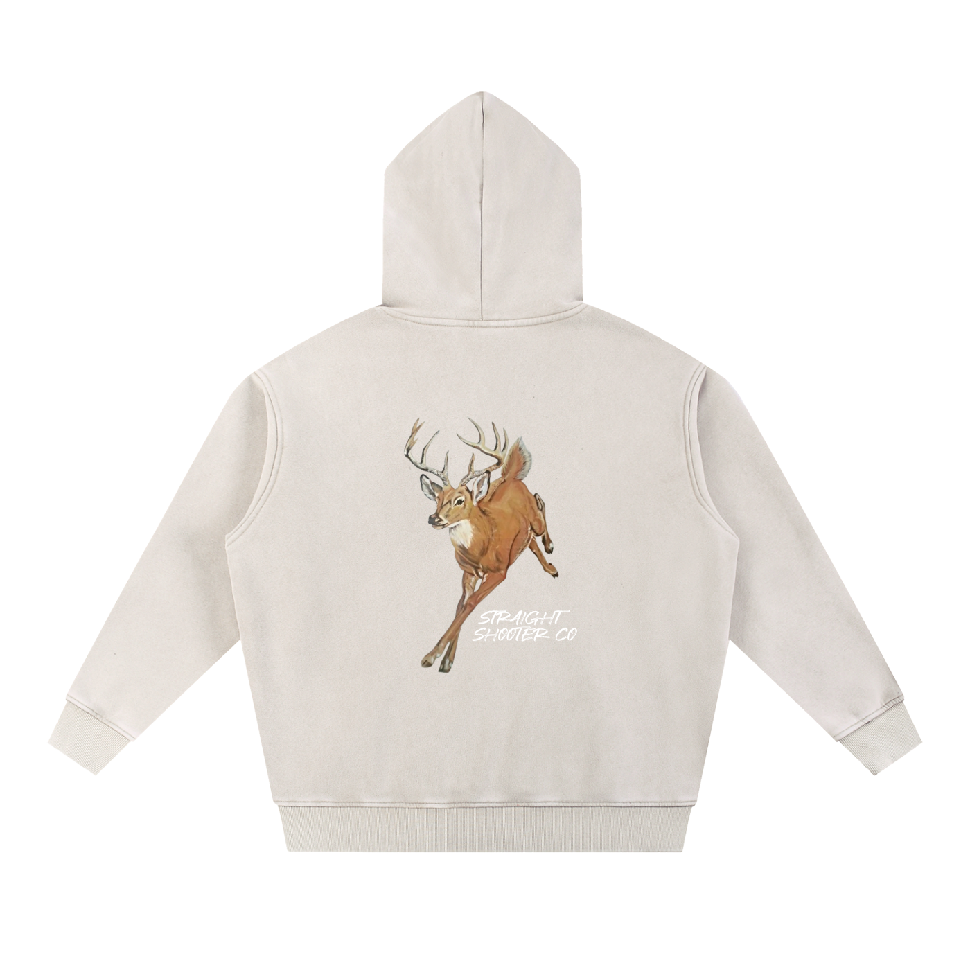 Classic Buck Hoodie Back - Oversized Acid Washed