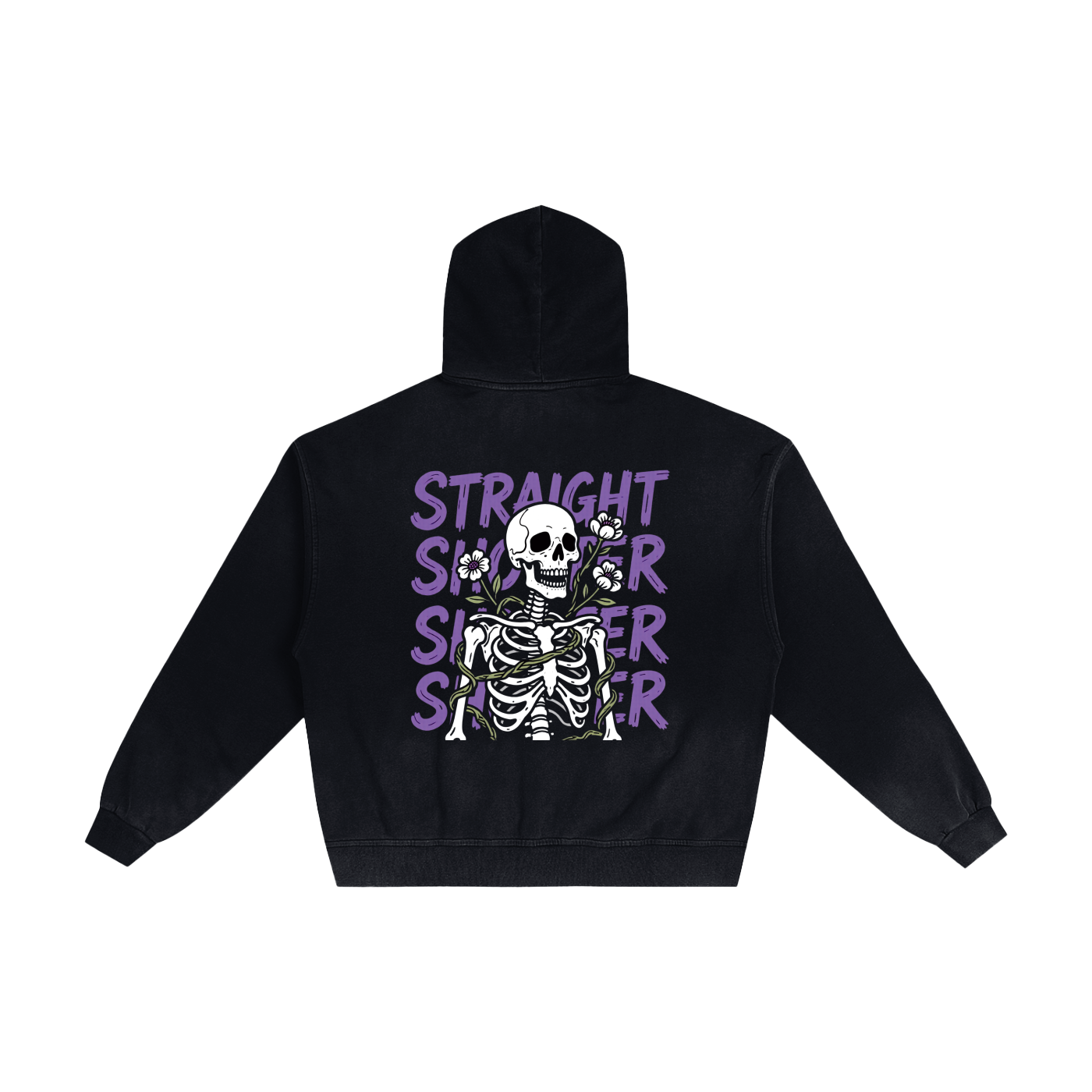 Skelton Zip up -  Hand-Frayed Sunfade Zip Hoodie