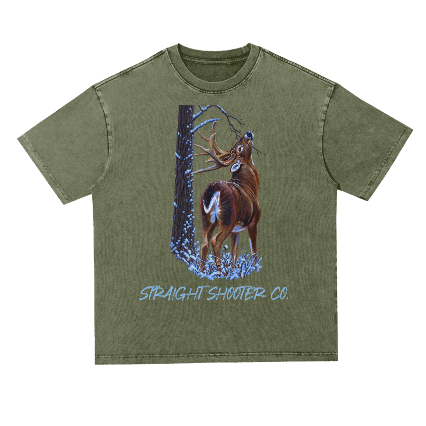 Snowy Buck - Heavyweight Cotton T-Shirt