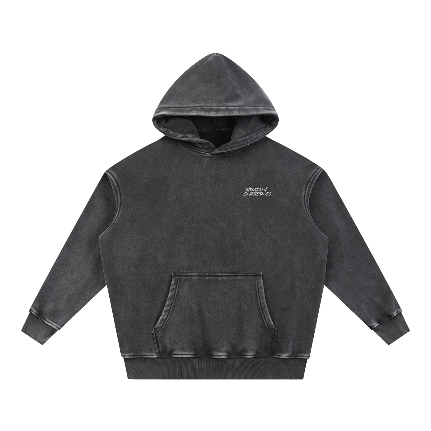 Classic Buck Hoodie Front - Oversized Acid wash