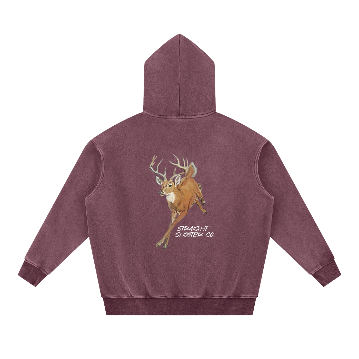 Classic Buck Hoodie Front - Oversized Acid wash