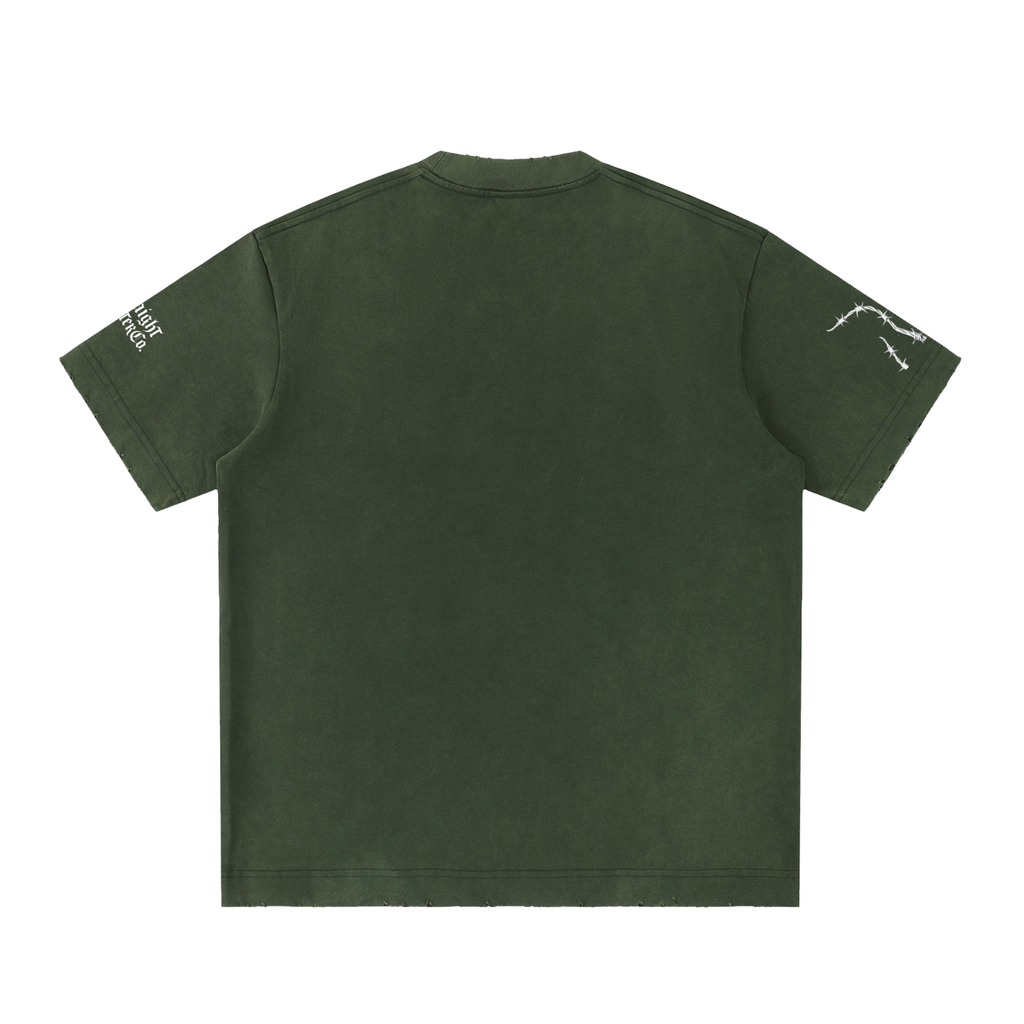 Sjull Wire - Heavyweight Vintage Washed Frayed T-Shirt