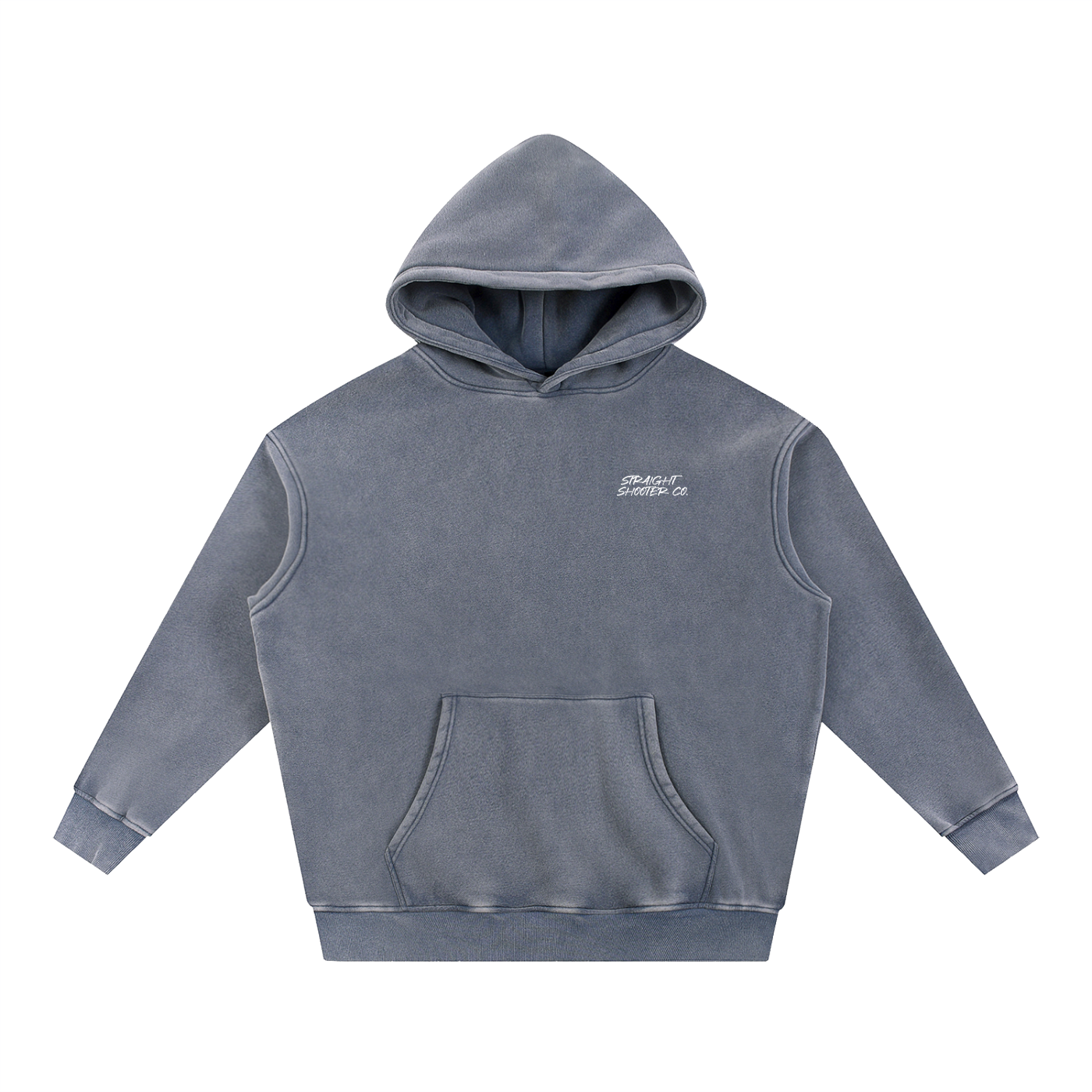 Classic Buck Hoodie Front - Oversized Acid wash
