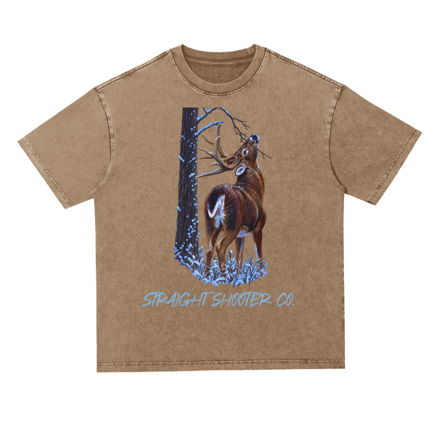 Snowy Buck - Heavyweight Cotton T-Shirt