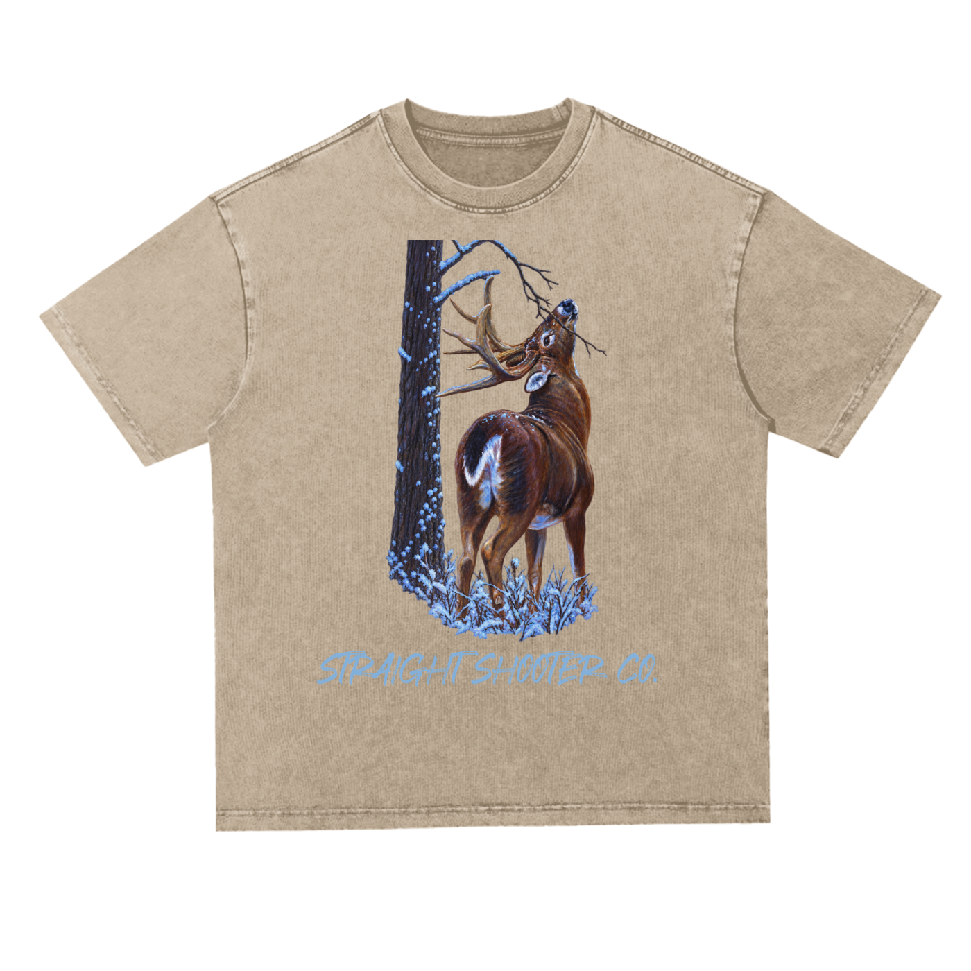 Snowy Buck - Heavyweight Cotton T-Shirt